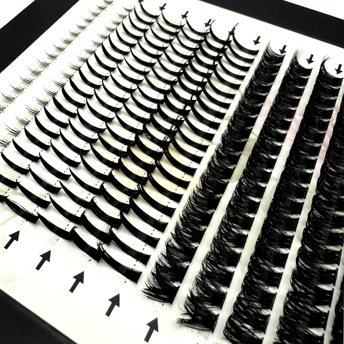 16 rangées de grappes de faux cils pointes et cils inférieurs bricolage Manga Cluster Extensions de cils imperméables grappes de cils individuels