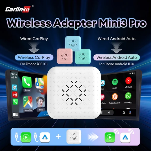 2026 nuevo Mini 5/3 Pro CarlinKit 5,0 adaptador inalámbrico Android Auto CarPlay USB Dongle 5Ghz WiFi BT conexión rápida