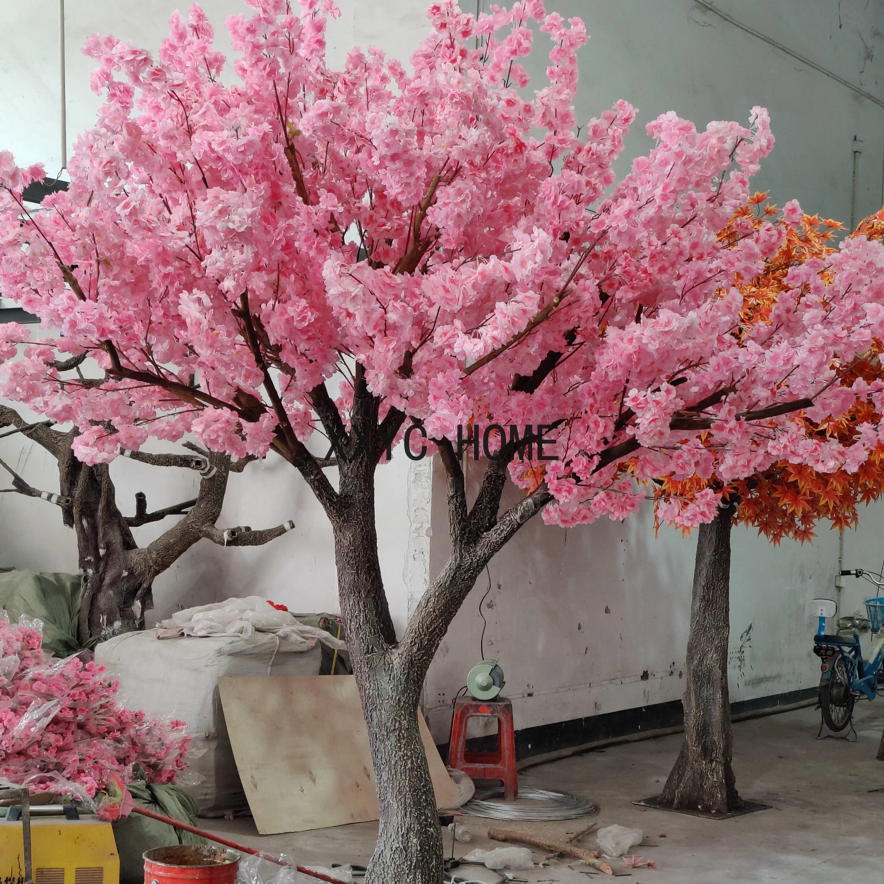 10ft Tall Large Fake Cherry Blossom Tree - 20 Interchangeable Branches - White & Pink Artificial Flower Indoor