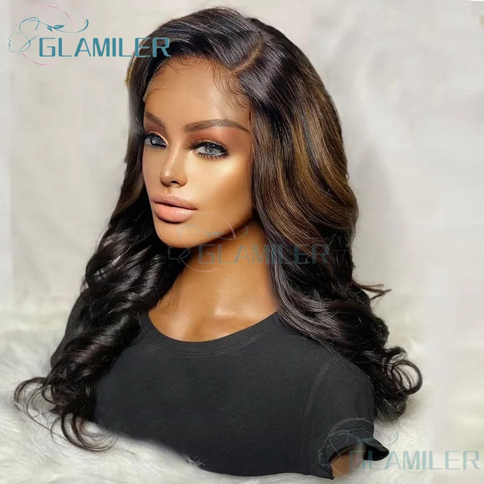 360 Full Lace Human Hair Wig Highlight Brown Body Wave 1b/30 Lace Front Wigs Brazilian Remy Human Hair Silk Top Lace Frontal Wig