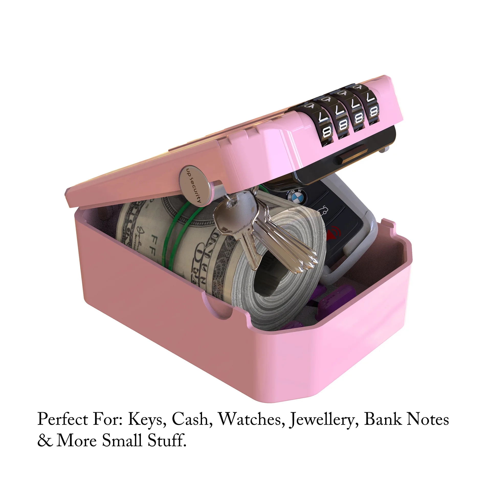 Creative Color Wall Mounted Key Safe Box 4-digit Code Lock Password Plastic Money Safe Storage Box For Home Office Student Desk