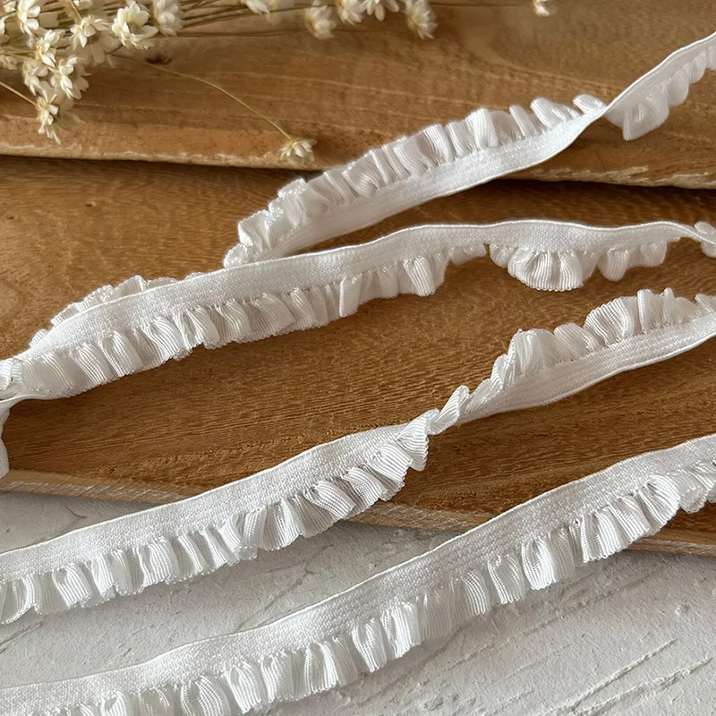 

3Meter Long White Stretch Lace Elastic Band French Ribbon DIY Doll Dress Decor for Sewing Lace Trim