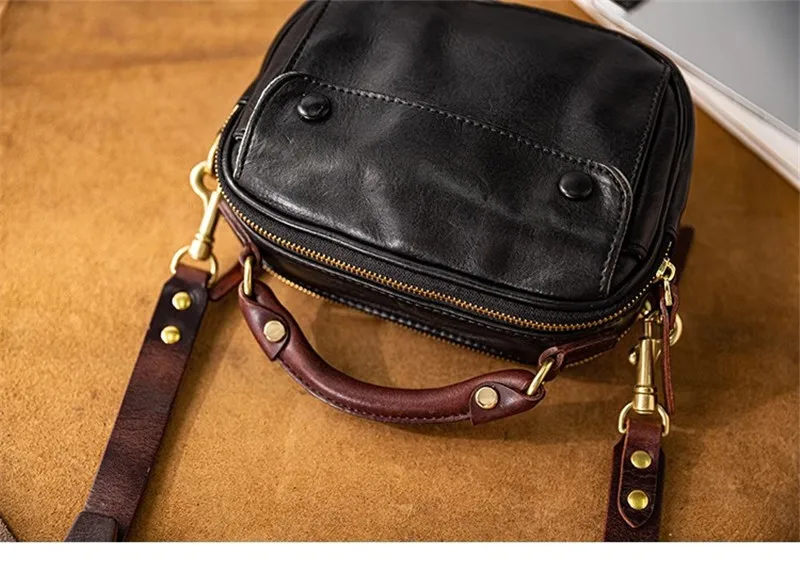Modische, hochwertige Herren-Umhängetasche aus echtem Leder, lässige Designer-Luxus-Schultertasche aus echtem Rindsleder in Schwarz. – Detail 13