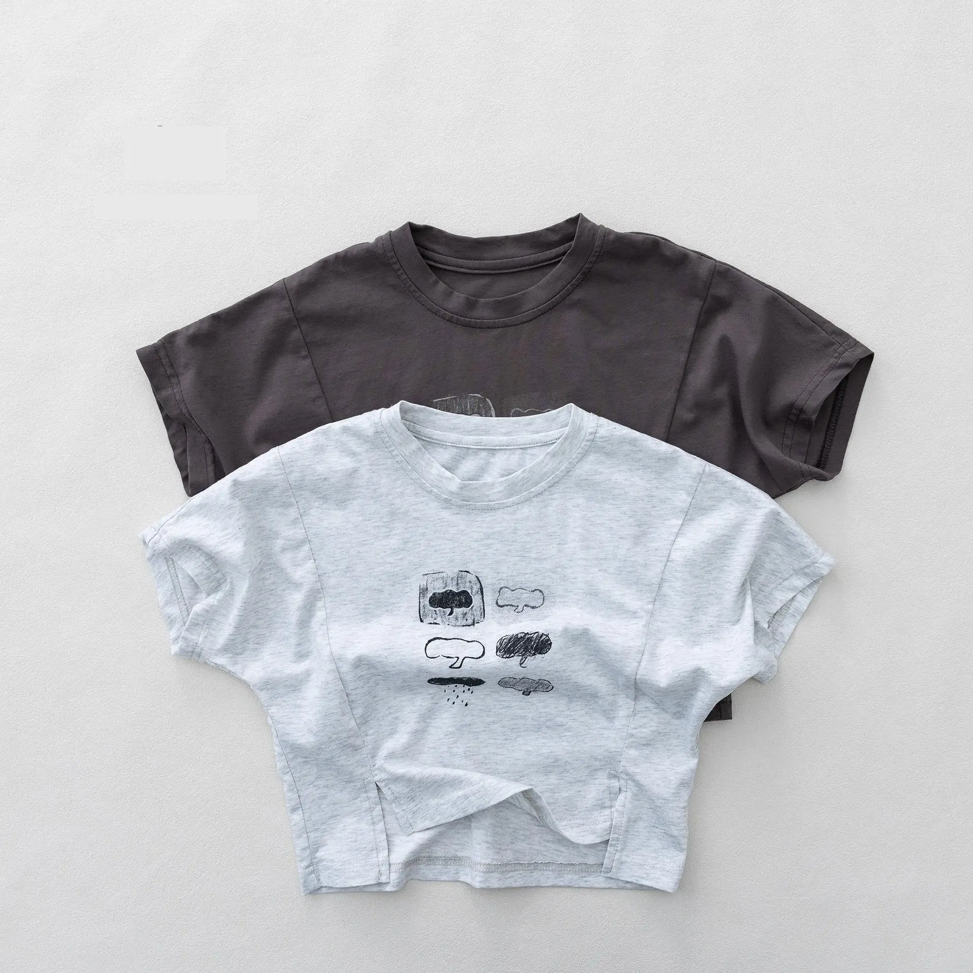 

2026 Summer New Children Short Sleeve Cartoon Print T Shirts Boys Girls Cotton Comfortable Versatile Tops Kids Toddler Clothes
