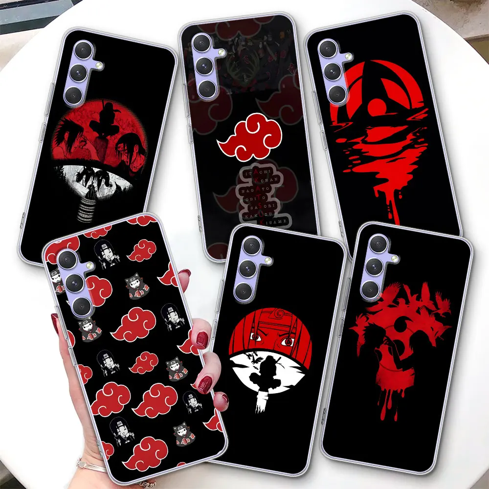 Akatsuki Logo Naruto Case for Samsung Galaxy A57 A15 A16 A17 A54 A14 A22 A51 A53 A12 A13 A23 A52 A55 Transparent TPU Phone Cover