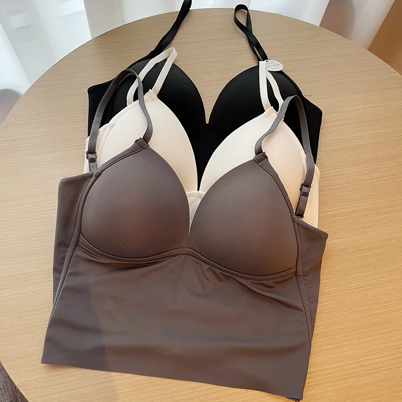 2026 Modisches Damen-Camisole-Top mit Trägern, Korsett-Design, gestrickt, sexy, rückenfrei, koreanischer Stil, Tank-Top, BH, nahtlos, hautfreundlich, U-Back-Top