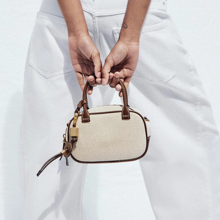 

Модная парусиновая сумка для боулинга, дизайнерские женские сумки, роскошные сумки через плечо с широким ремешком, повседневная летняя пляжная мини-сумка-тоут