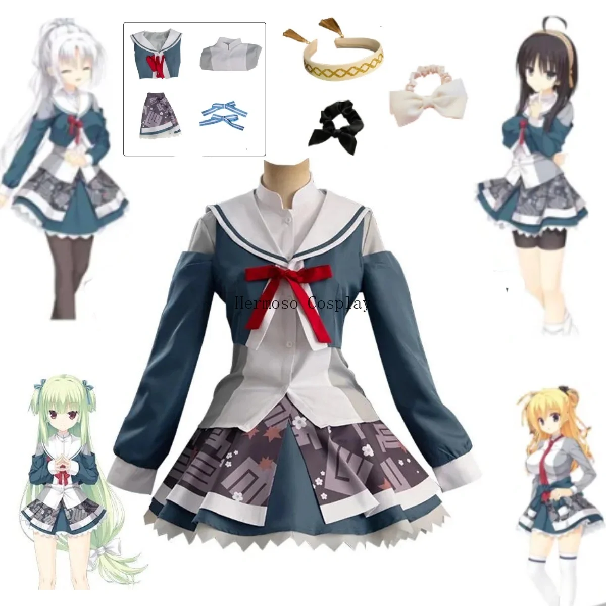 

Murasame Cosplay Costume Senren Banka Hitachi Mako Uniform Outfit Women Party Princess Dress Game Halloween Xmas Carnival Dress