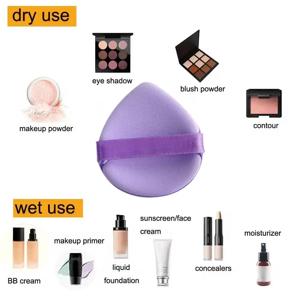 1 Stuks Poederdeeg Nat Droog Gebruik Voor Foundation Vloeibare Cosmetische Zachte Pluche Poeder Puff Make-Up Tool