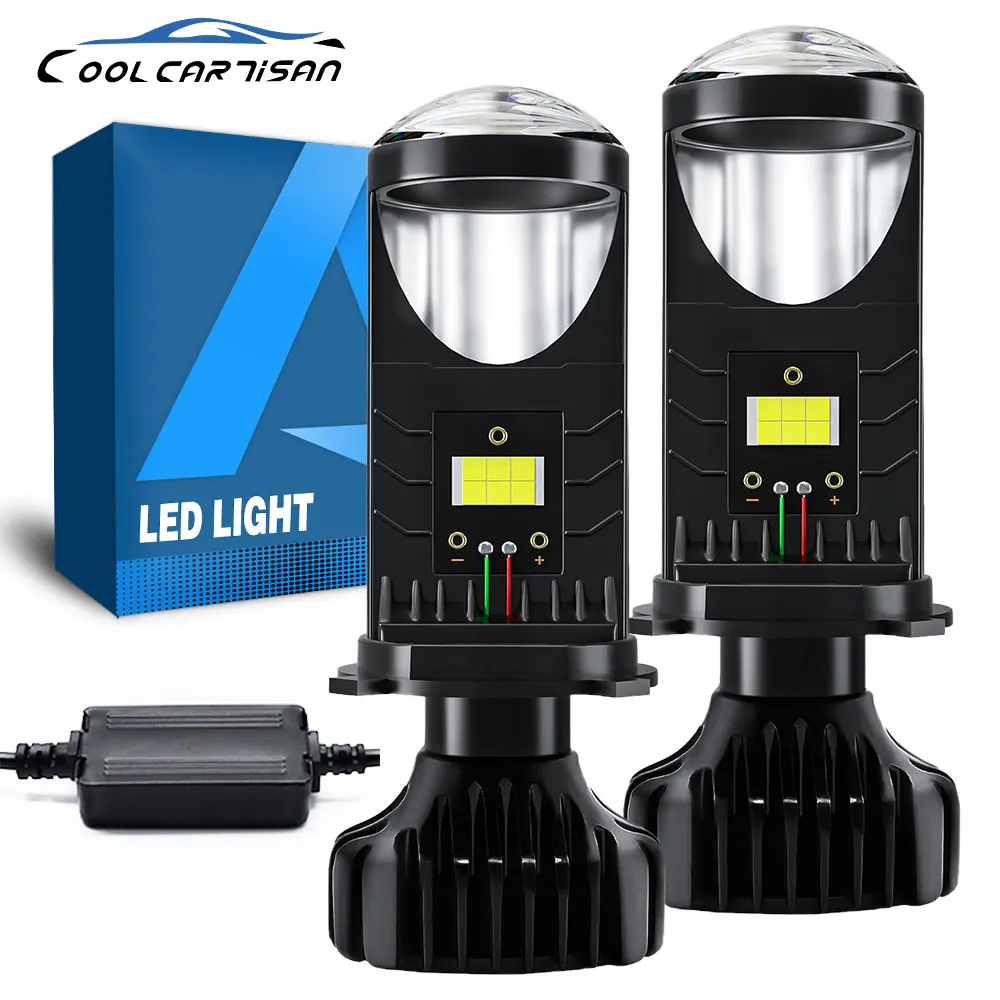 

Mini Lens LED H4 Projector Moto Headlight Canbus Hi/Lo Beam 100W 20000LM Lens LHD for Car Motorcycle Light Lamp