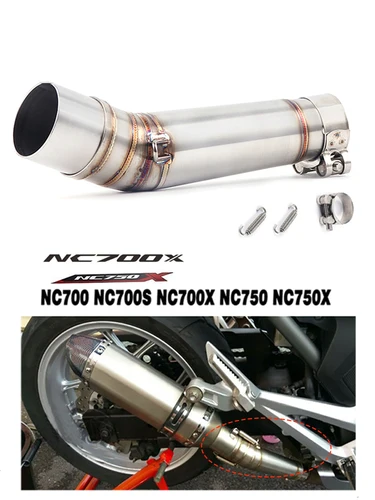 Imagen 2 del producto Silenciador de escape para motocicleta, sistema completo sin cordones para HONDA NC700 NC750X NC750 NC700S 2012-2017, tubo de enlace medio de escape para motocicleta