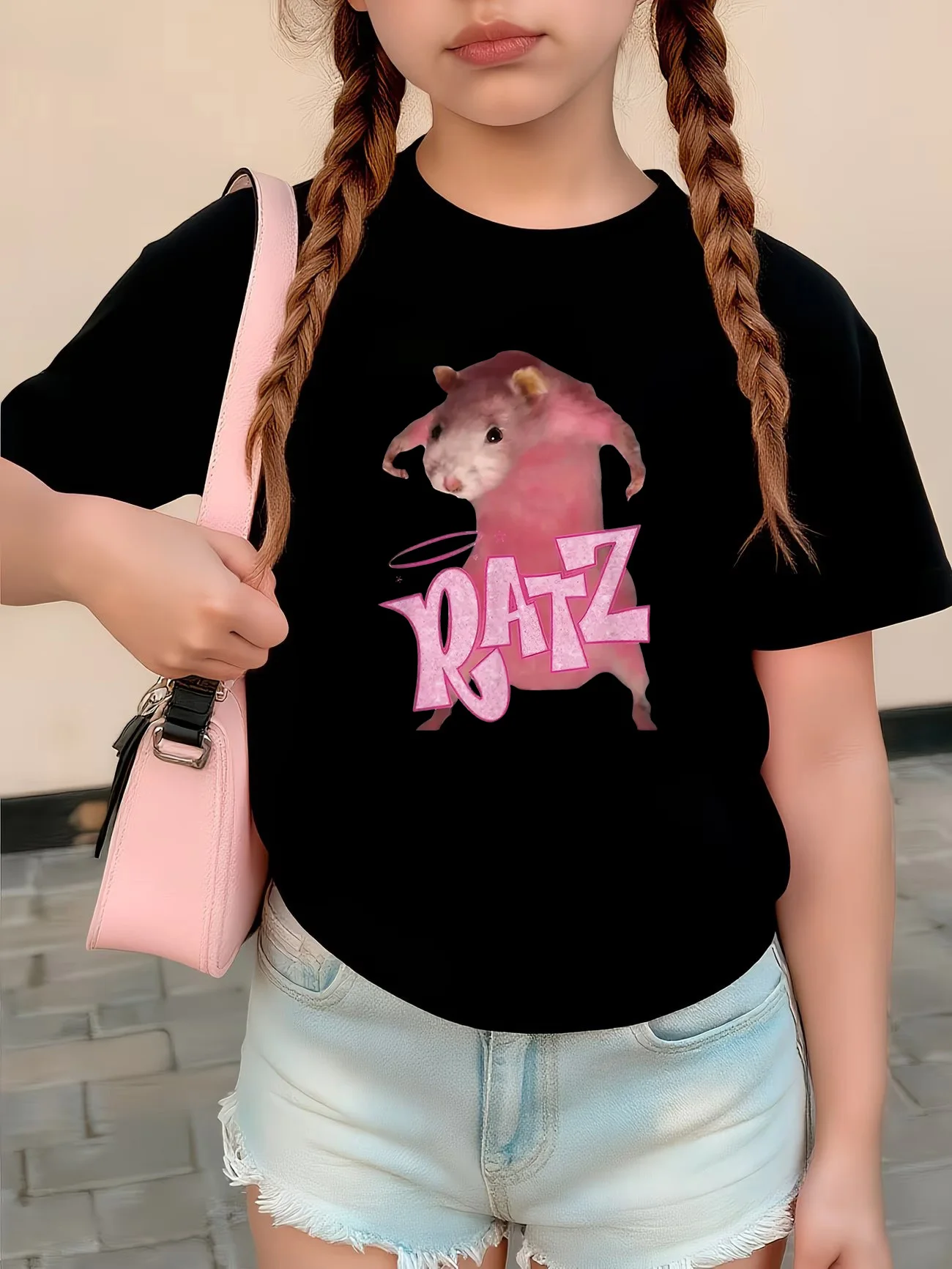 Hip Hop Y2k Mouse Design Printed T Shirts Animal Short Sleeve Kids Children's T-shirt Boys Girls Summer Spring Casual Top Tee