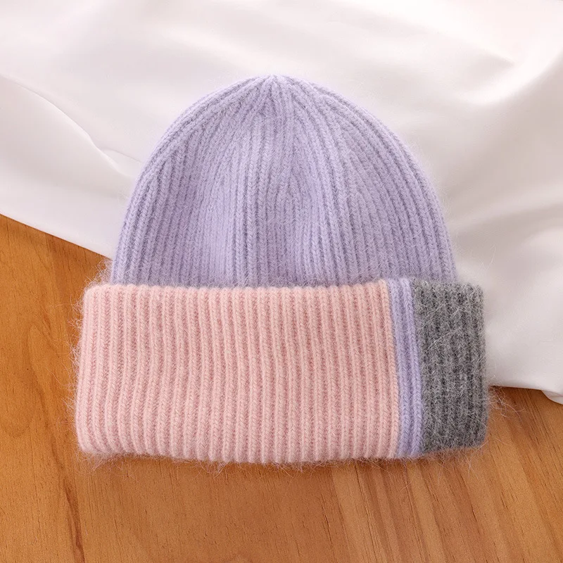 Hat Angora Women Winter Knit Beanie Warm Autumn Skiing Accessory For Outdoors