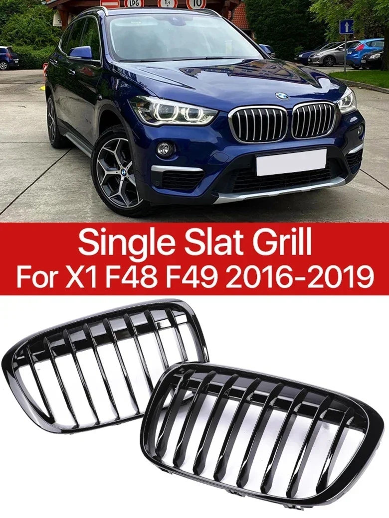 

Новый! Нижний передний бампер Kindey Inside Facelift Grill с одной планкой, передняя активная решетка для BMW X1 F48 F49 2016-2019 XDrive