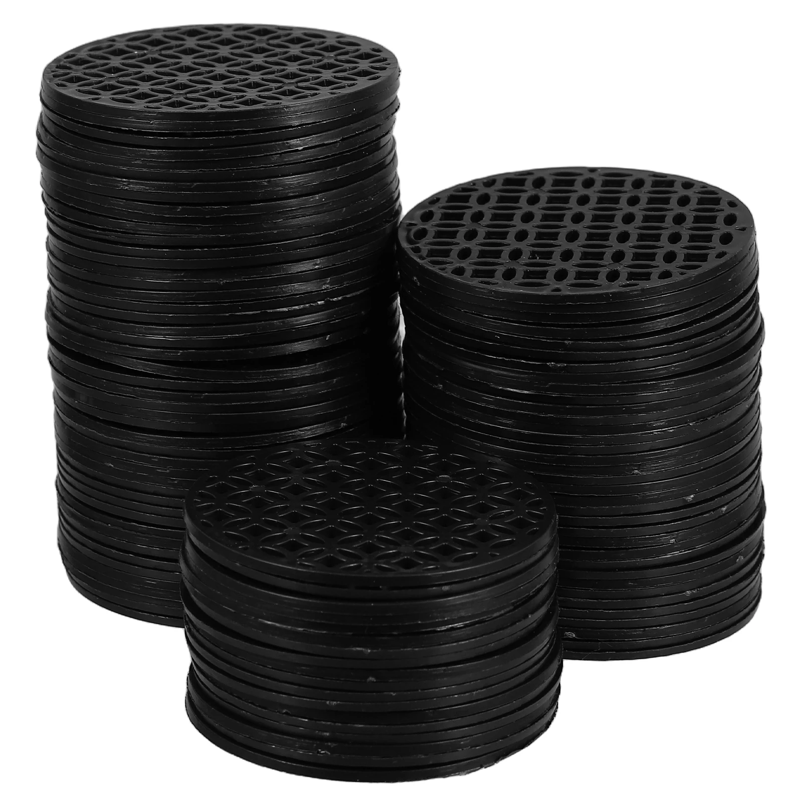 

100pcs Flower Pot Grid Mat Round Hole Screen For Bonsai Succulent Plant Pots Soil Loss Prevention Drainage Mesh Inserts