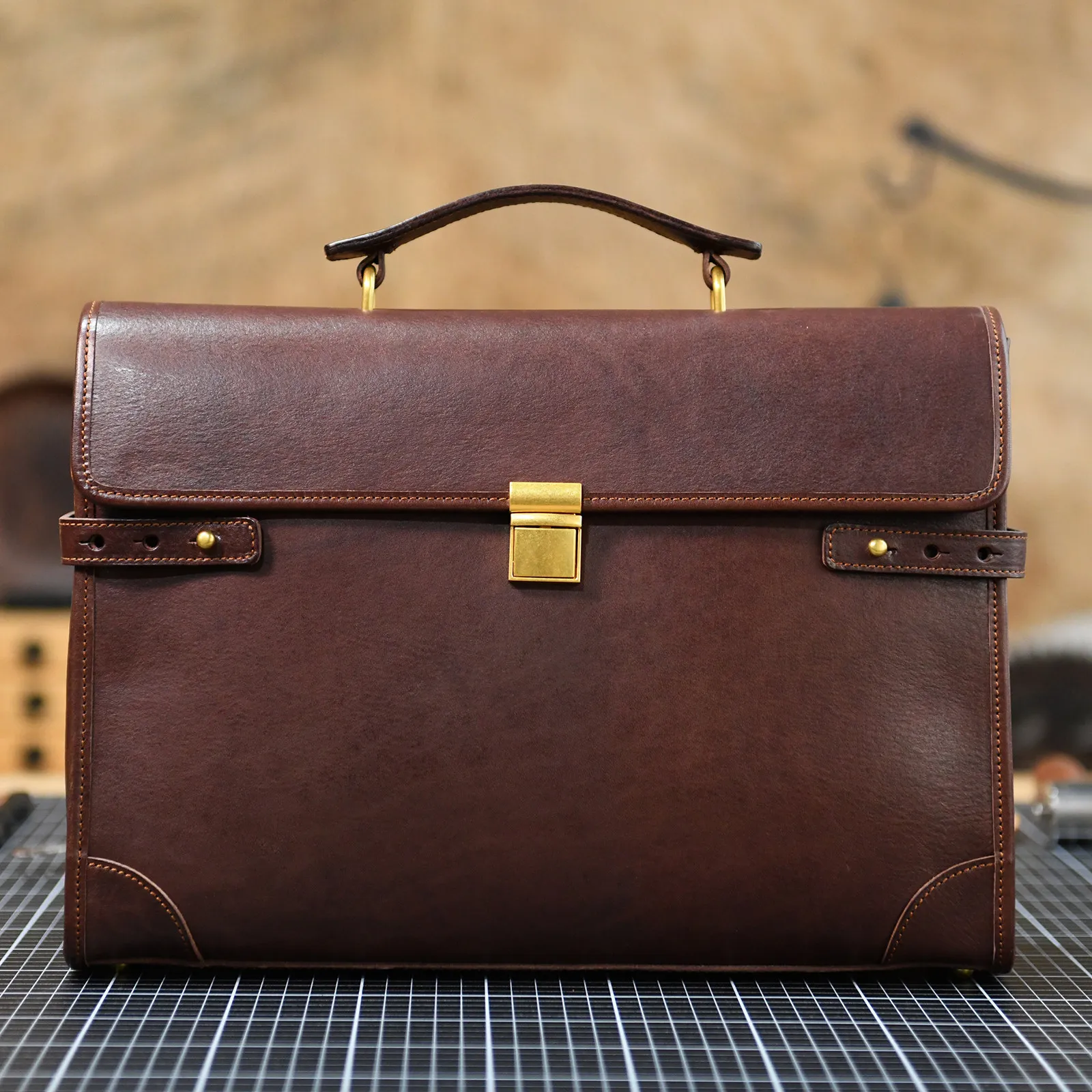 Business casual high-quality genuine leather men's women's briefcase fashion designer handmade cow leather computer handbags