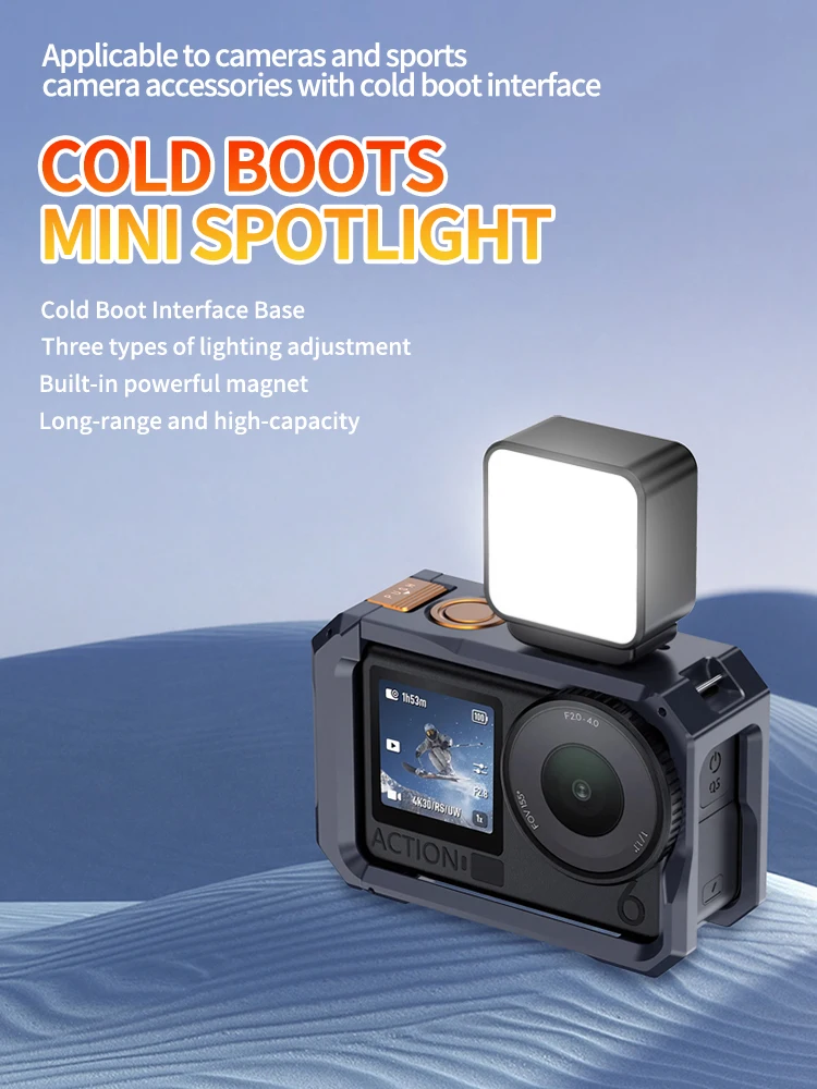 

Magnetic Mini LED Video Light, 3-Color Rechargeable Fill Light with Cold Shoe Mount for Action Cameras & Smartphones