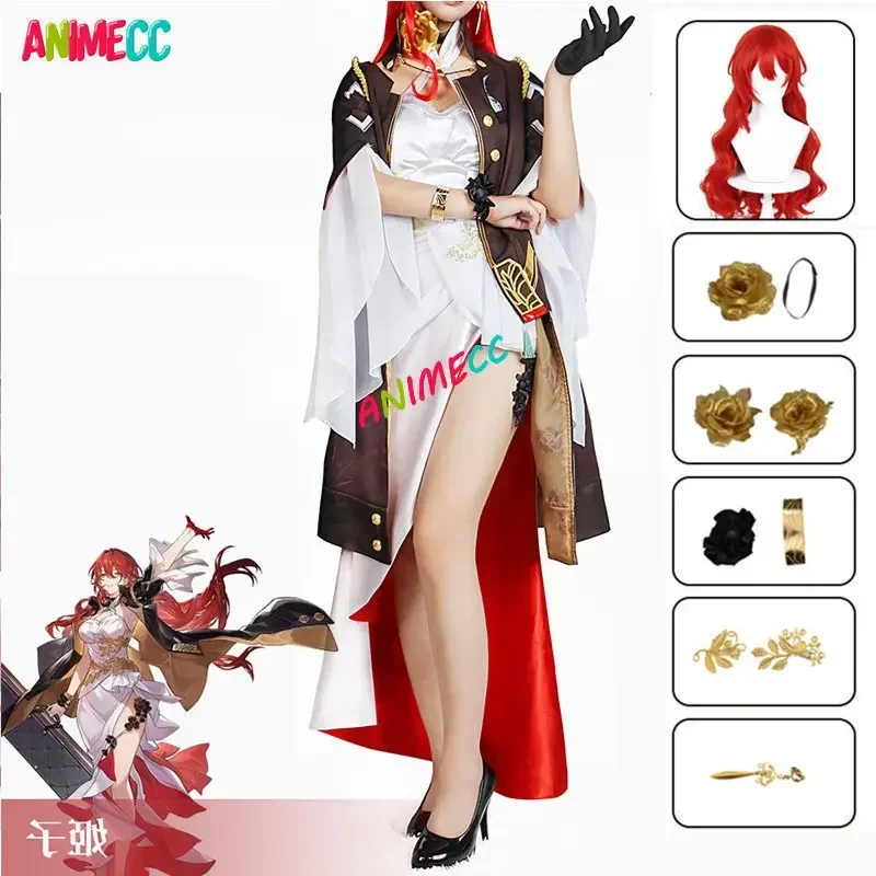 ANIMECC in Stock XS-XXXL Himeko Honkai Star Rail Cosplay Costume Wig  Anime Game Sexy Dress Halloween Carnival Party for Women