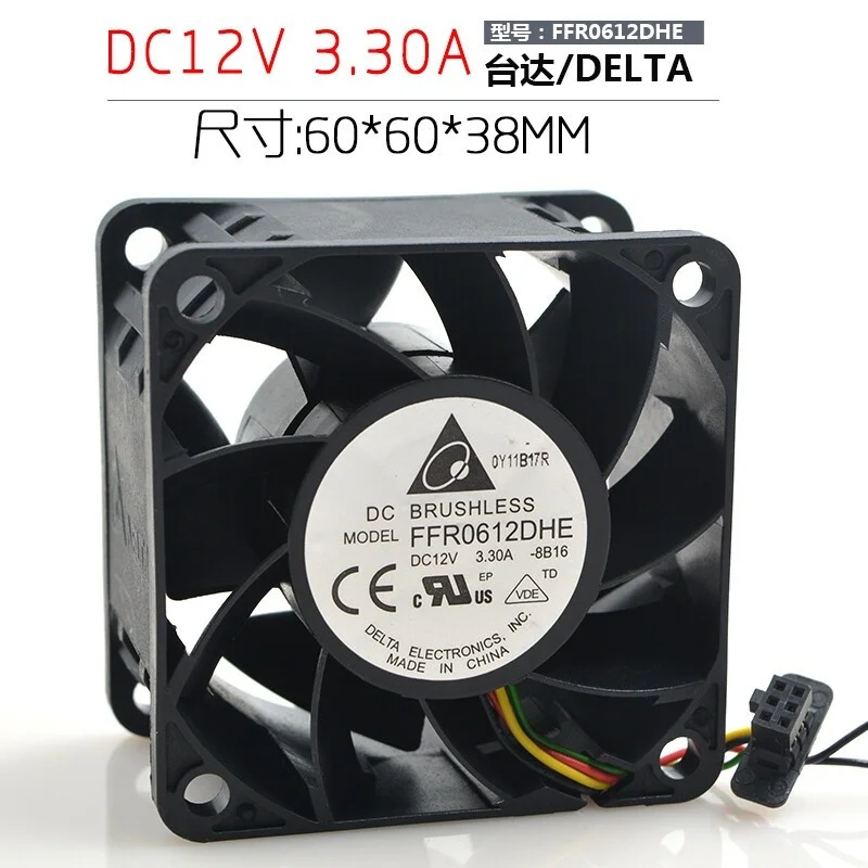 A+for 6038 FFR0612DHE 12V 3.30A 6CM ultra-violent server cooling fan #pb