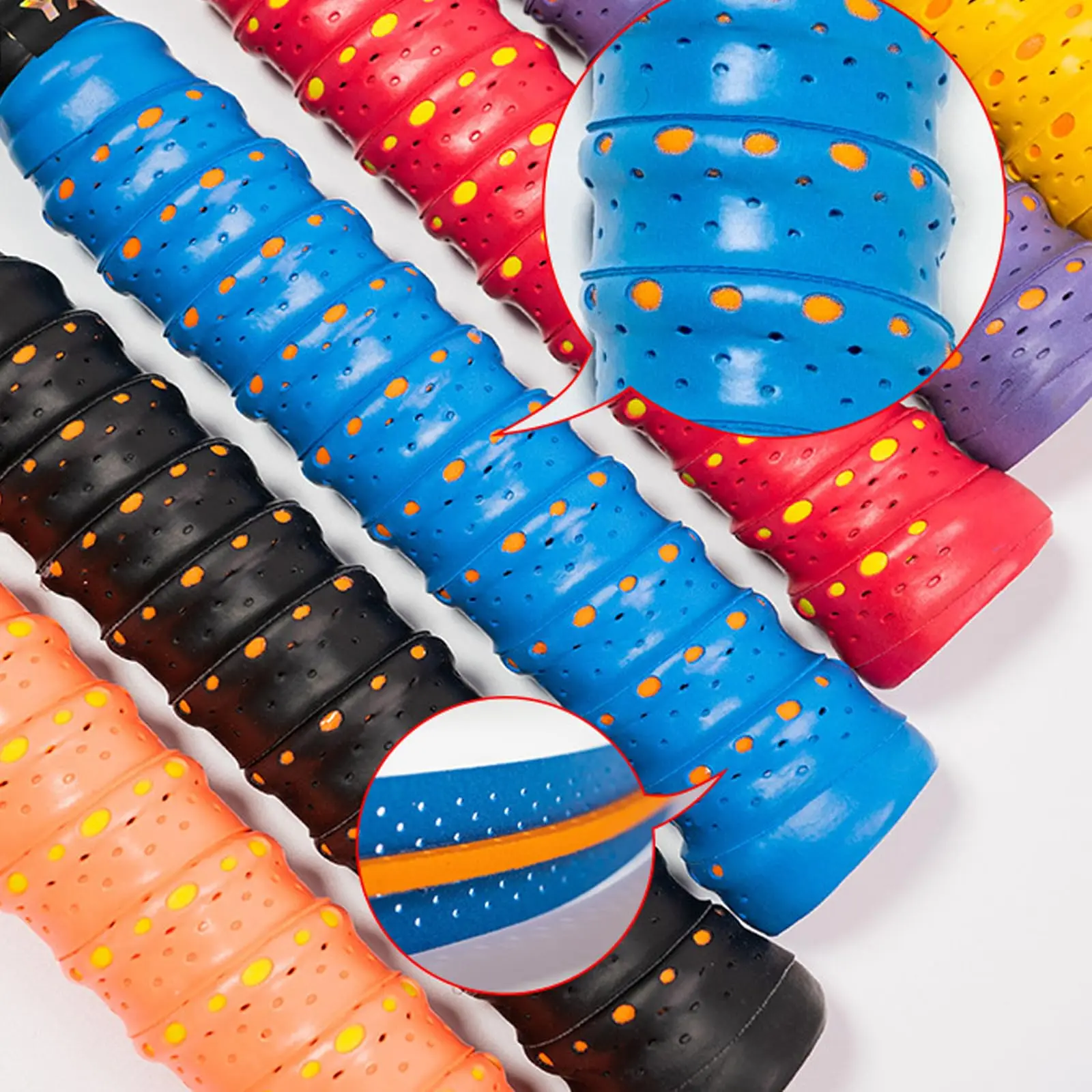 Nastro overgrip sportivo antiscivolo Nastro overgrip da tennis Fascia per il sudore Impugnatura per racchetta da badminton Fascia per il sudore Padel Nastro per assorbimento degli urti