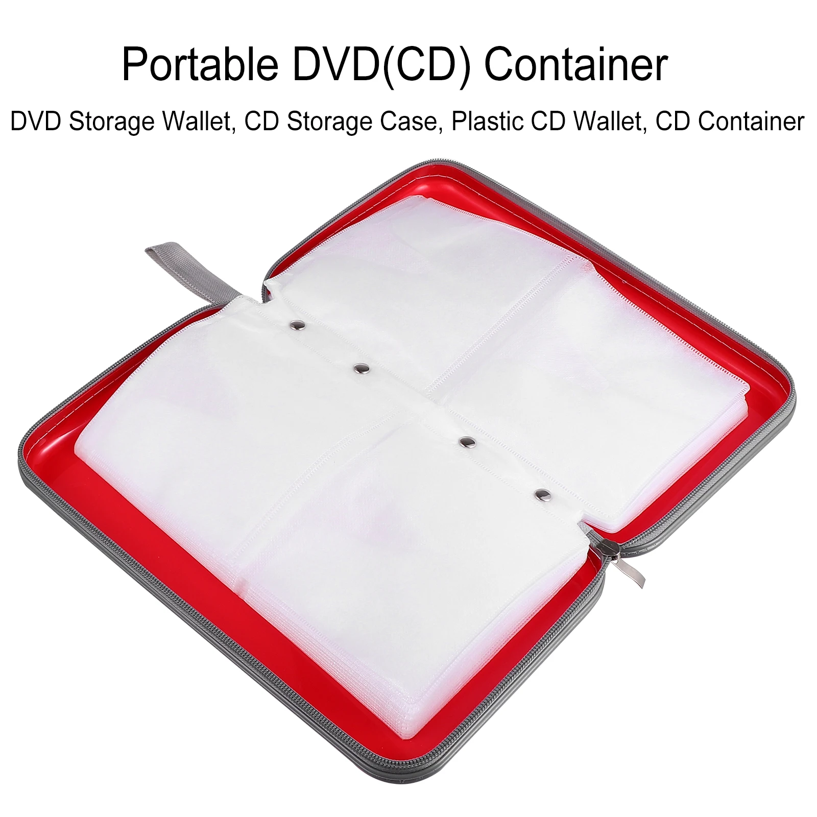 

CD Rack 80 Capacity CD Container Bag Dvd Cases Holder Double Sided Disc Red Plastic Travel Storage Case Portable Wallet