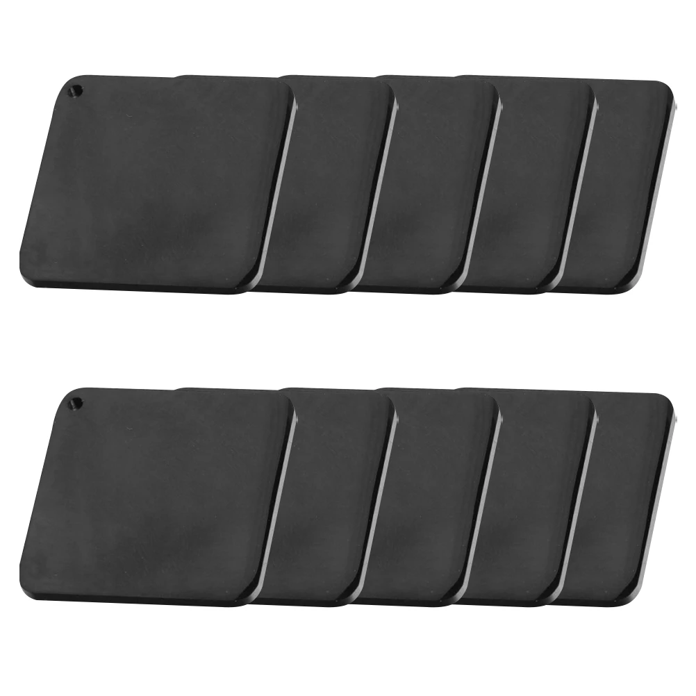 10 Pcs Stainless Steel Tag Charms Jewelry Making Tags Black Square Stamping Blank Pendant Metal for Single Hole