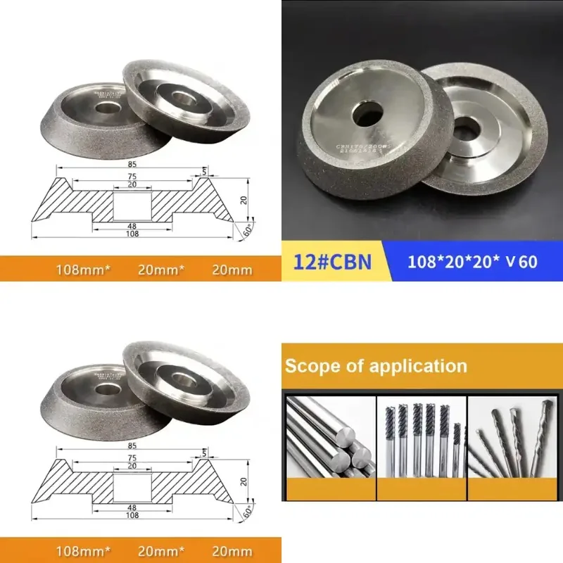 

CBN Grinding Wheel 108mm Diameter x 20mm Hole 140/170# for The Machine Drill Grinder PP26 Tool Sharpening Equipment