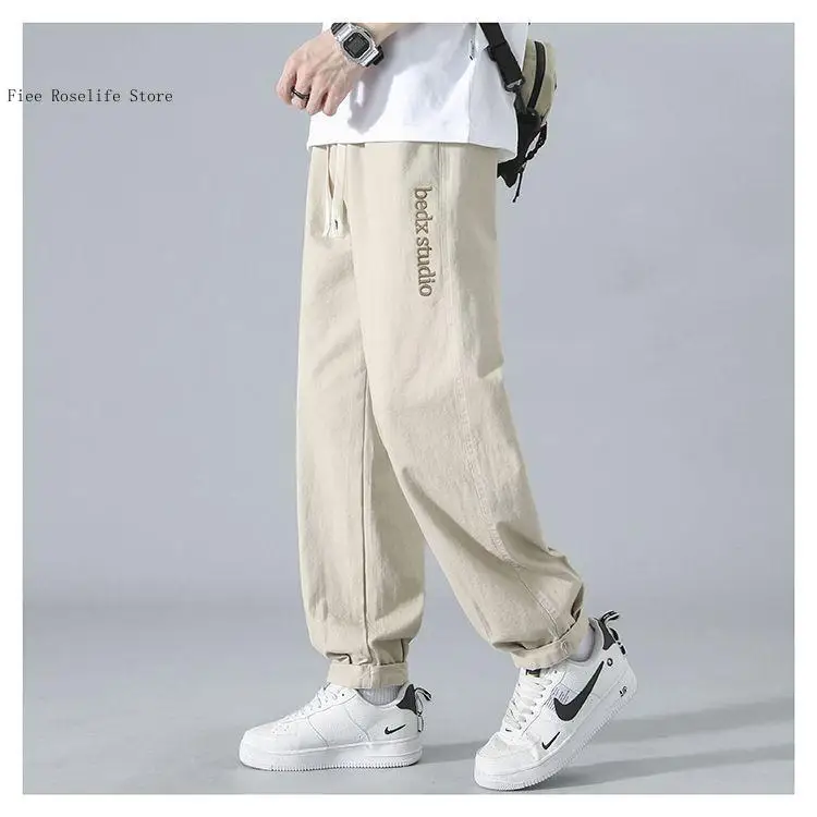 Spring and Autumn Japanese Casual Pure Color Straight Tube Loose American Trend Versatile Workwear Pants for Men