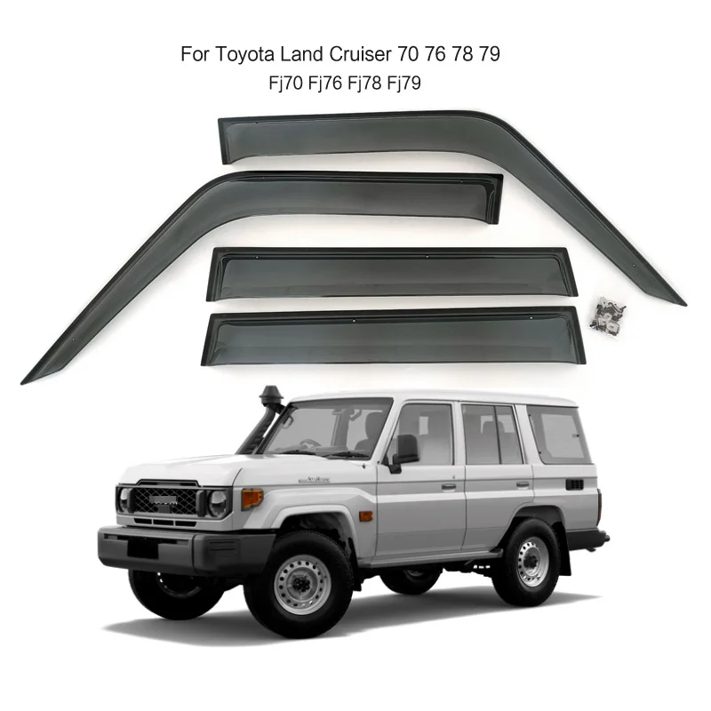 

For Toyota Land Cruiser 70 Series LC76 78 J79 Window Visor Rain Guards Wind Deflectors Sun Vent Shade Auto Exterior Accessories