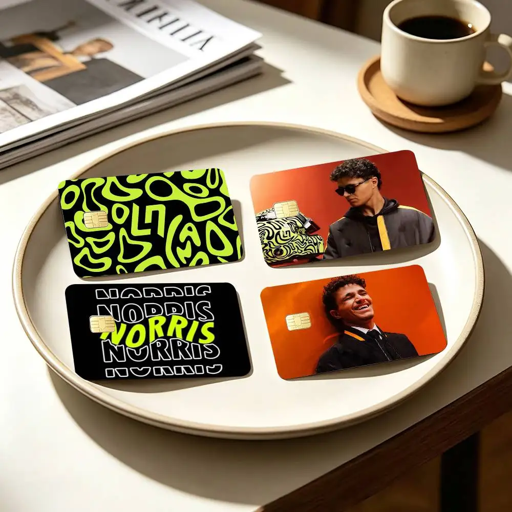 racing regulations L-Lando Norris Rectangle 4pcs 1Set Card Stickers Small Waterproof Chip 4PCS Card Sticker Anti-Scratch
