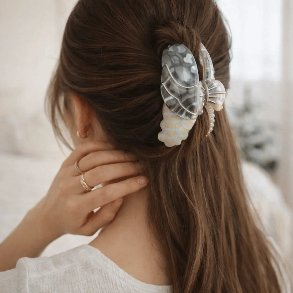 

Korean Style Ocean Series Hair Claw Beach Headwear High Ponytail Clip Conch Hair Claw Hair Accessories Acetic Acid