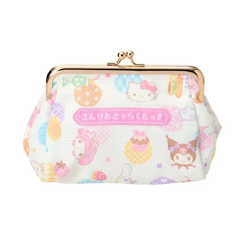 

Hello Kitty Kawaii Clip Bag Sweet Girl Heart Mini Storage Makeup Bag Cartoon Handbag Birthday Gift Women Accessories Wholesale