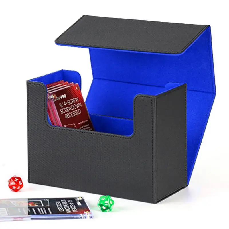 

Deck Case PU Leather Cards Case For Protection Sleek Playing Card Box Compact Storage Box Secure Magnet Card Organizer For Game