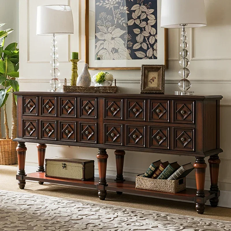 

European-Style Console Solid Wood American-Style Long Hallway
