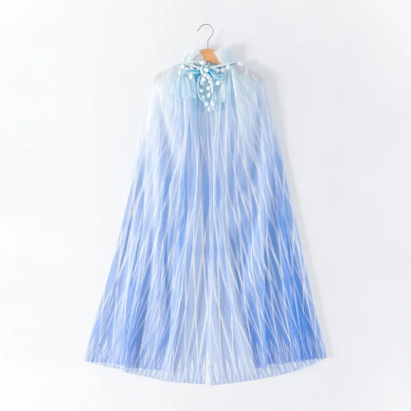 Long Cloak for Kids Ice Snow Cape Girl Cosplay Princess Queen Fairy Coat Halloween Costumes Jacket Children'S Day Carnival P#1#W