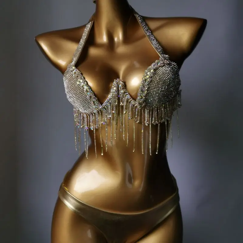 Body Jewelry Bra Chain Tassel Sexy Swimsuit Party Club Dance Body Accessory Attractive Chest Chain Women's Underwear Accessory