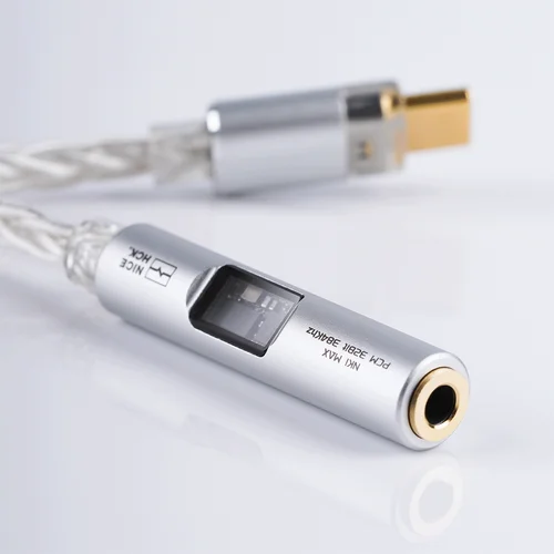 Imagen 2 del producto NICEHCK NK1 MAX Cable adaptador CX31993 Chip de decodificación MAX97220 OP-AMP IC HiFi portátil tipo C DAC amplificador Cable OCC plateado