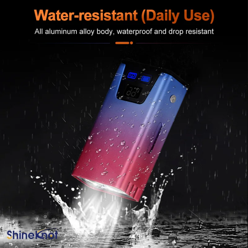 SHINEKNOT Ultra-Bright Dual-Light-Source LED Flashlight COB Side Light Built-in Rechargeable Battery Aluminum Alloy Flashlight