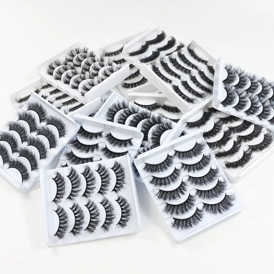 Self Adhesive Eyelashes กาว Reusable 3d Wispy ธรรมชาติหนาแต่งหน้าขนตาปลอม