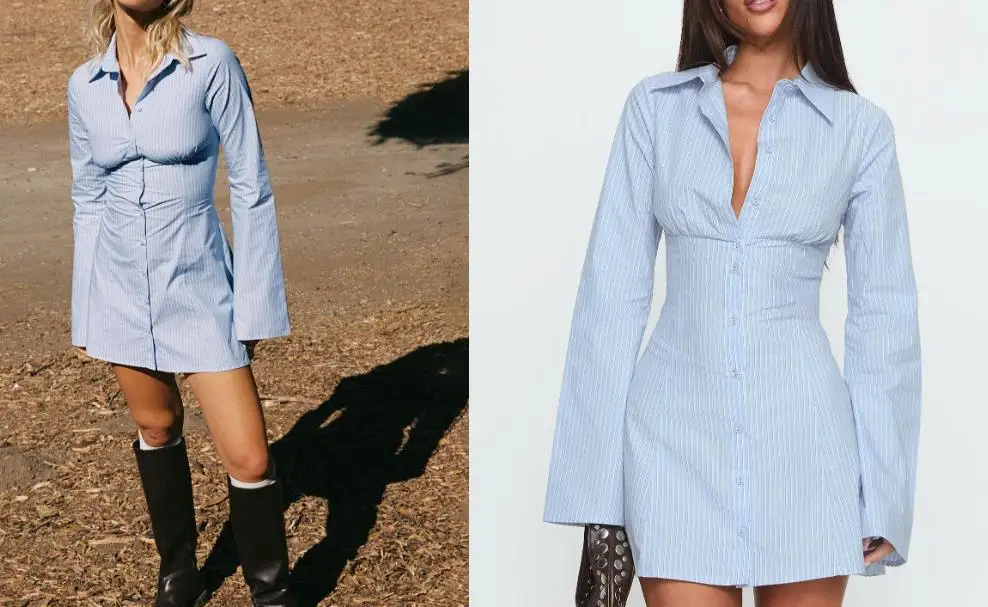 Striped Shirt Dress For Women Long Sleeve Button Down Dresses Casual Stylish Collared Dress For Women Work Or Weekend Wear