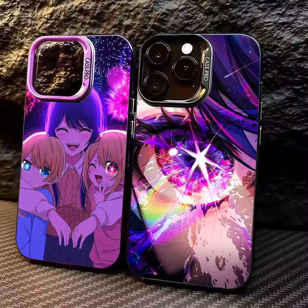 O-Oshi no K-Ko Moe style  Phone Case Color Silver Case For iPhone 17,16,11,12,13,14,15 Plus,Pro Max,XS
