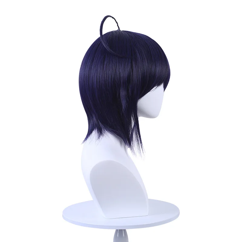 코스프레 애니메이션 의상을위한 합성 긴 파란색 가발 내열성 섬유 파티 여성 데일리웨어