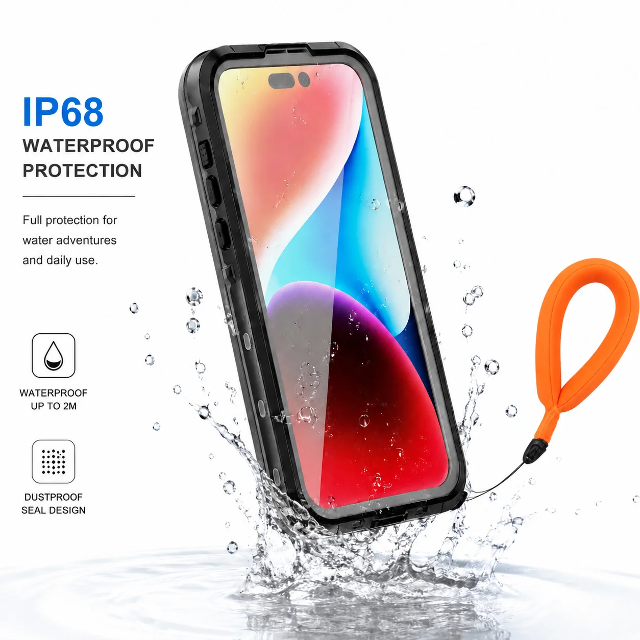 IP68 Wasserdichte Handyhülle der iPhone-Serie mit Schwimmring und Magnetischer Saugfunktion für iPhone 18 Pro Max 17 16 15 14 13