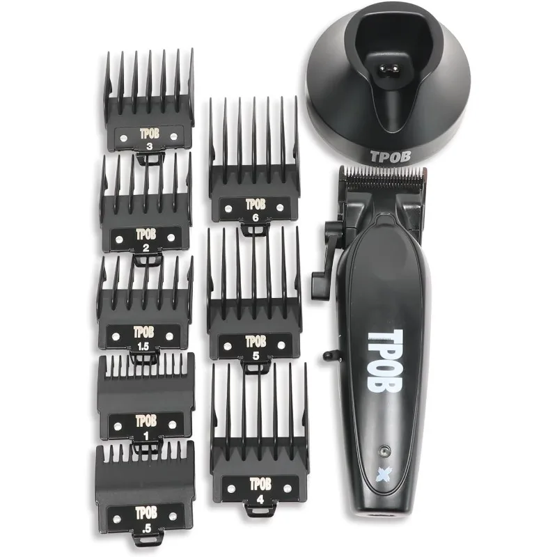 TPOB X Digital Brushless 6800rpm Aparador de cabelo para homens, aparador de lâmina T sem fio recarregável Edgers Clippers, preto