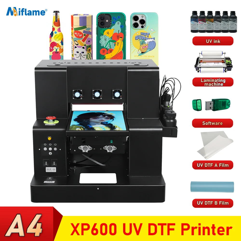 

A4 UV Printer For Epson XP600 UV DTF Printer A4 UV Flatbed Printer For Bottle Phonecase Acrylic UV DTF Stickier Printing Machine