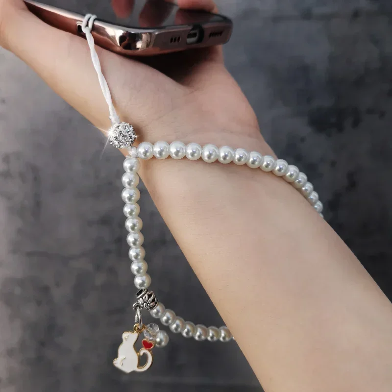 

Шнурок для телефона длинный кросс-боди ожерелье цепь ручной бисер пластиковый жемчужный Ремешок Защита от потери ремень Универсальный зажим сумка для телефона чехол