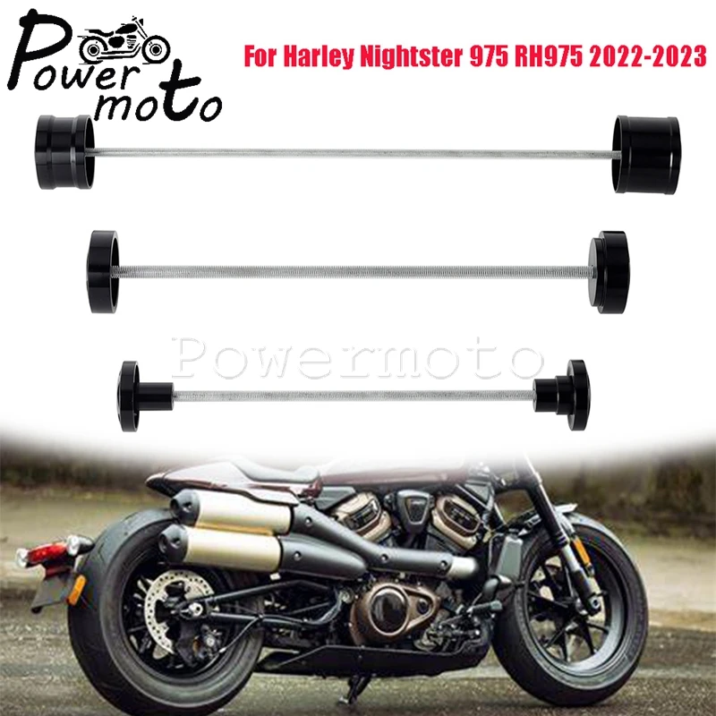 

Motorcycle Front Middle Rear Wheel Falling Axle Fork Crash Slider Caps Cover For Harley Nightster 975 RH975 RH 975 2022-2023