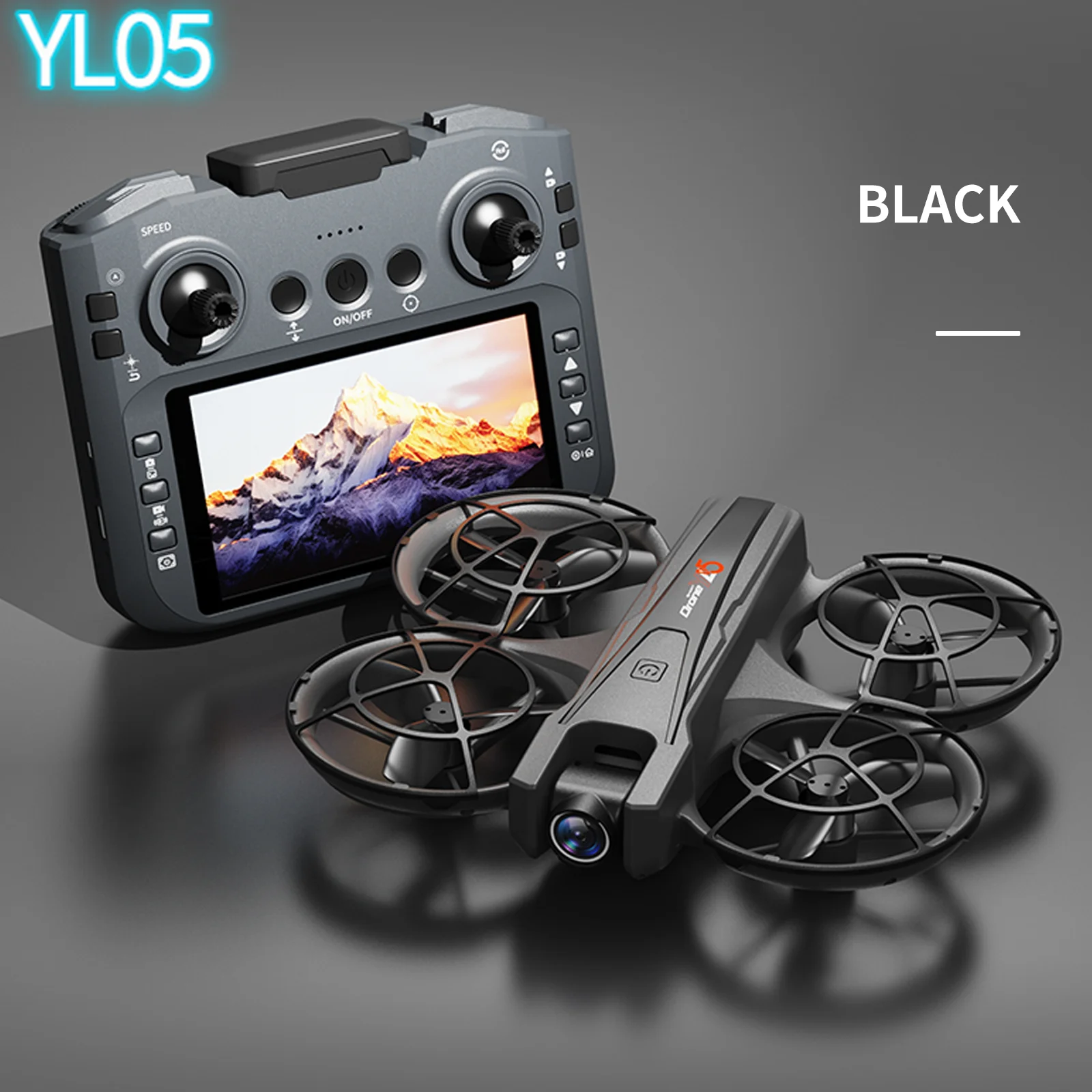 YL05 طائرة صغيرة بدون طيار المهنية HD كاميرا مزدوجة التصوير الفوتوغرافي التدفق البصري تحوم التحكم عن بعد مع شاشة رباعية لعبة الأطفال ز