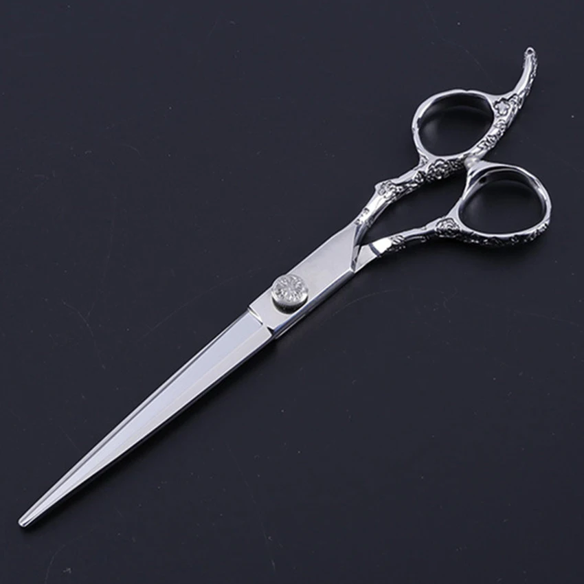 Professional Japanese 440C Stainless Steel 7 Inch Plum Handle Scissors For Barber Cutting Make Up Shears Hairdressing Scissors images - 6