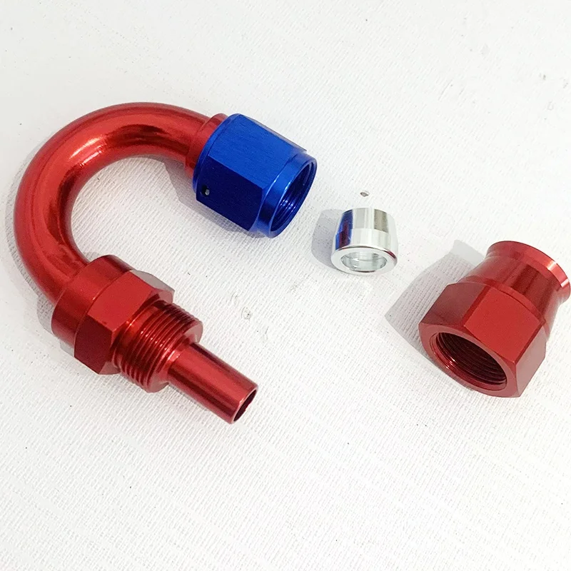 

HQ 2Pcs For PTFE Oil Fuel Line Hose End Fitting AN4 AN6 AN8 AN10 AN12 Straight 0° 45° 90° 180° Reusable Hose End Fitting Adapter